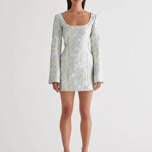 Anna Quan Blue and Cream Mini Dress